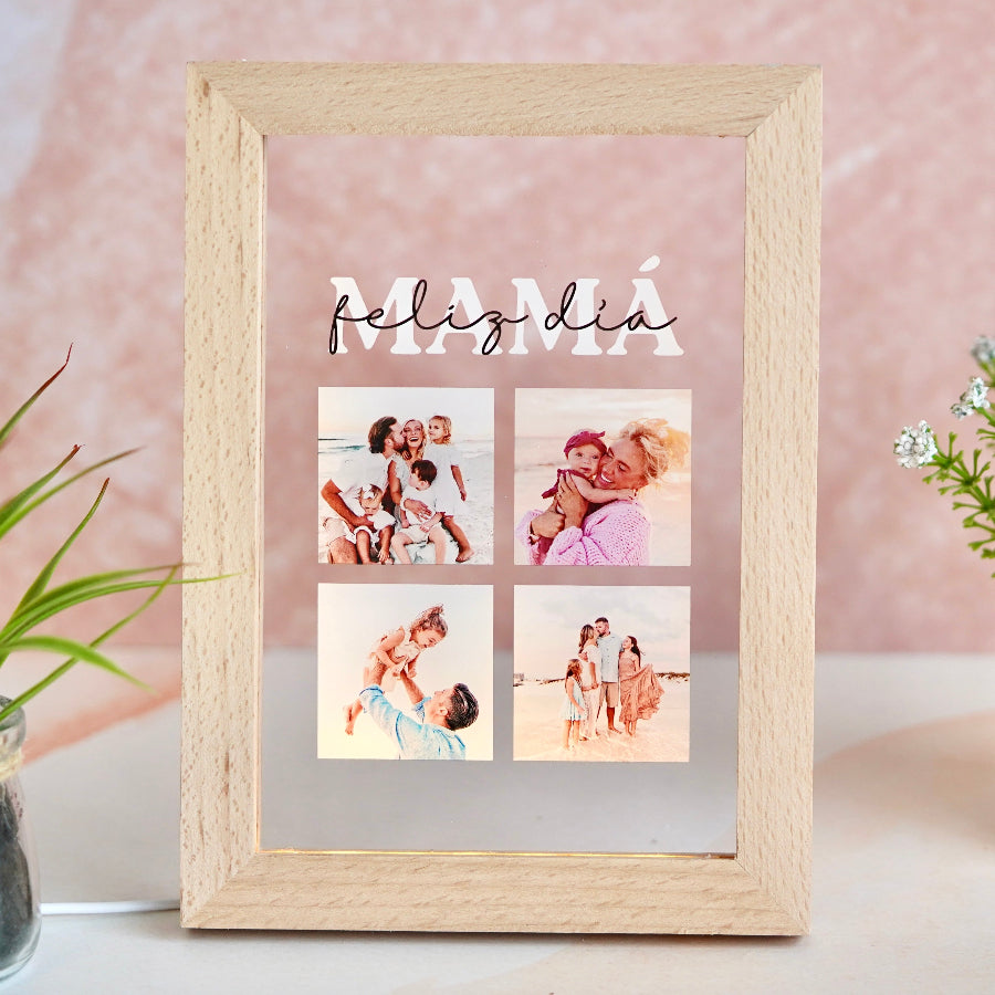 Este marco de luz con 4 fotos y dedicatoria personalizada es el mejor regalo que puedes hacer a tu mamá.
Es un detalle original y único, para demostrar lo importante que es para tu vida.
Regálalo por cumpleaños, día de la madre, navidad o por que sí, sorprenderá!