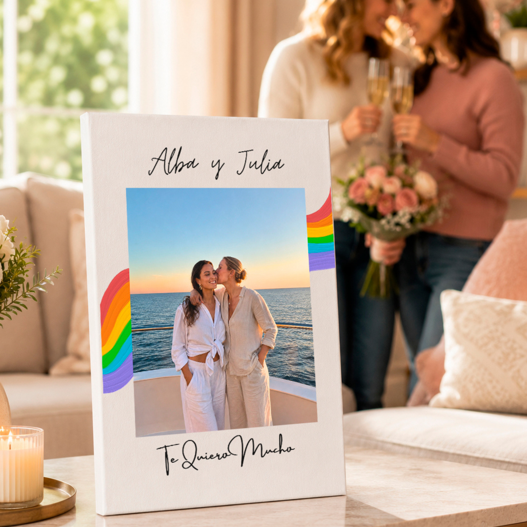 Lienzo Personalizado LGTBI con Foto y Dedicatoria Vertical