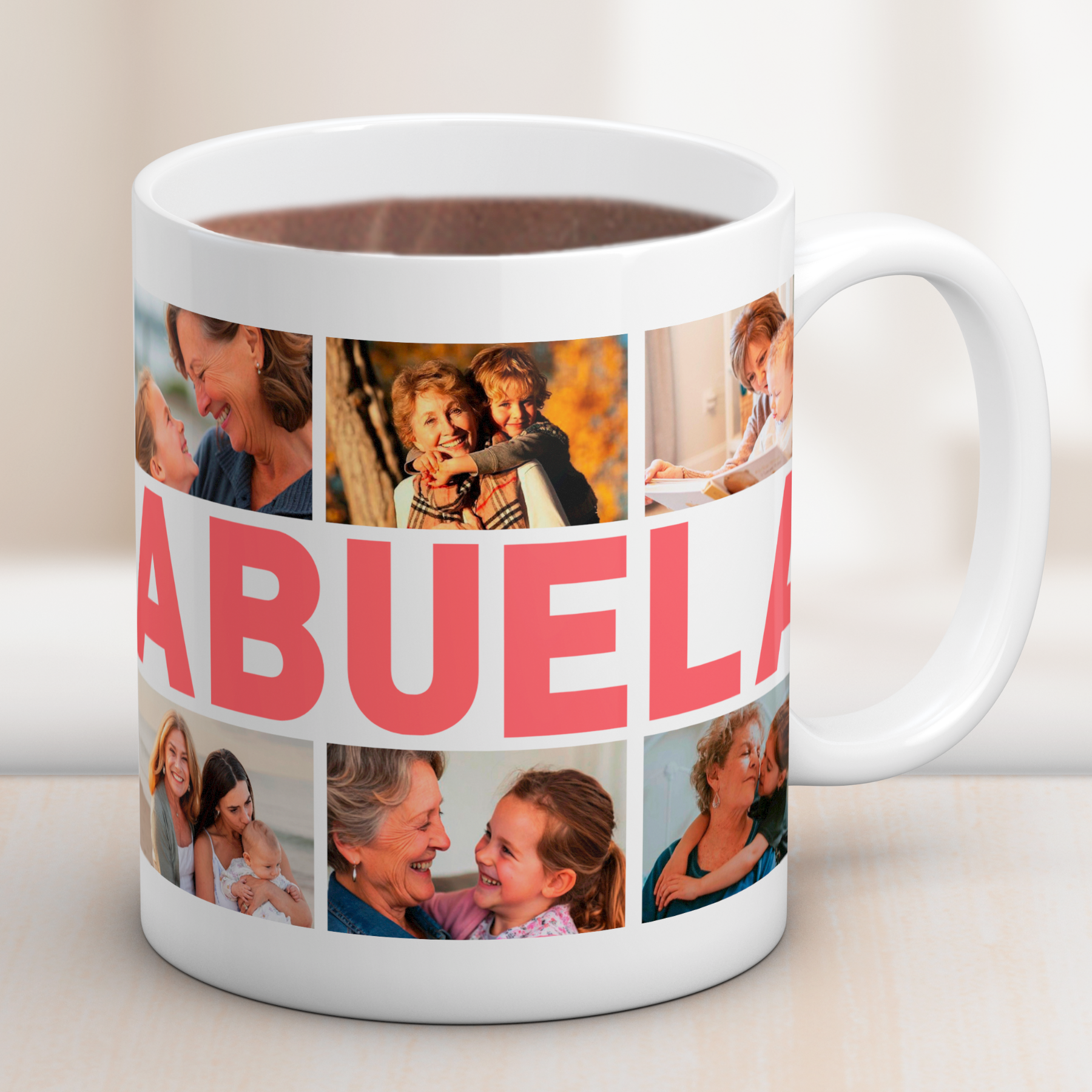 Taza Collage ABUELA con 6 Fotos