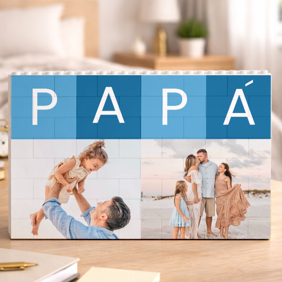 Puzzle Papá Quadrados azuis