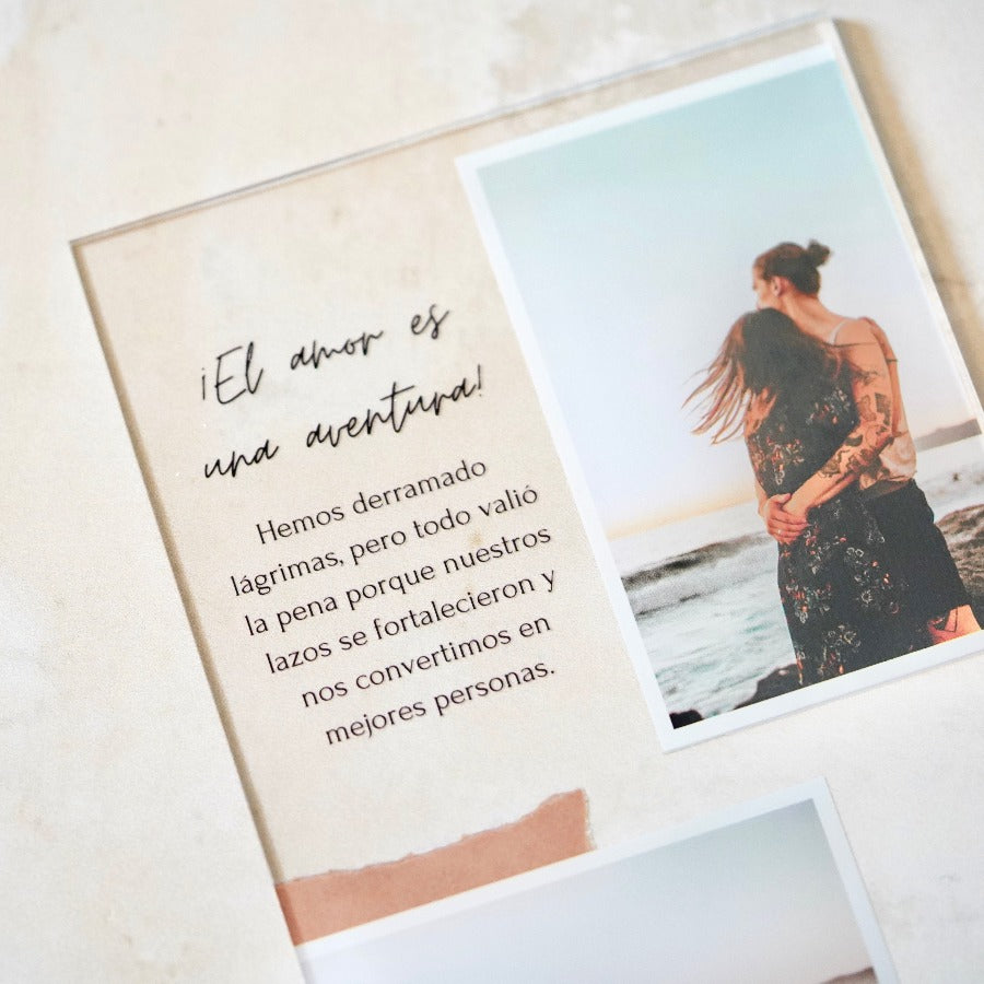 Placa personalizada original 2 fotos texto y dedicatoria | Cristal Plaque | para regalar a una persona especial, idea de regalo para parejas, regalo personalizado, regalo enamorados, regalo para novia