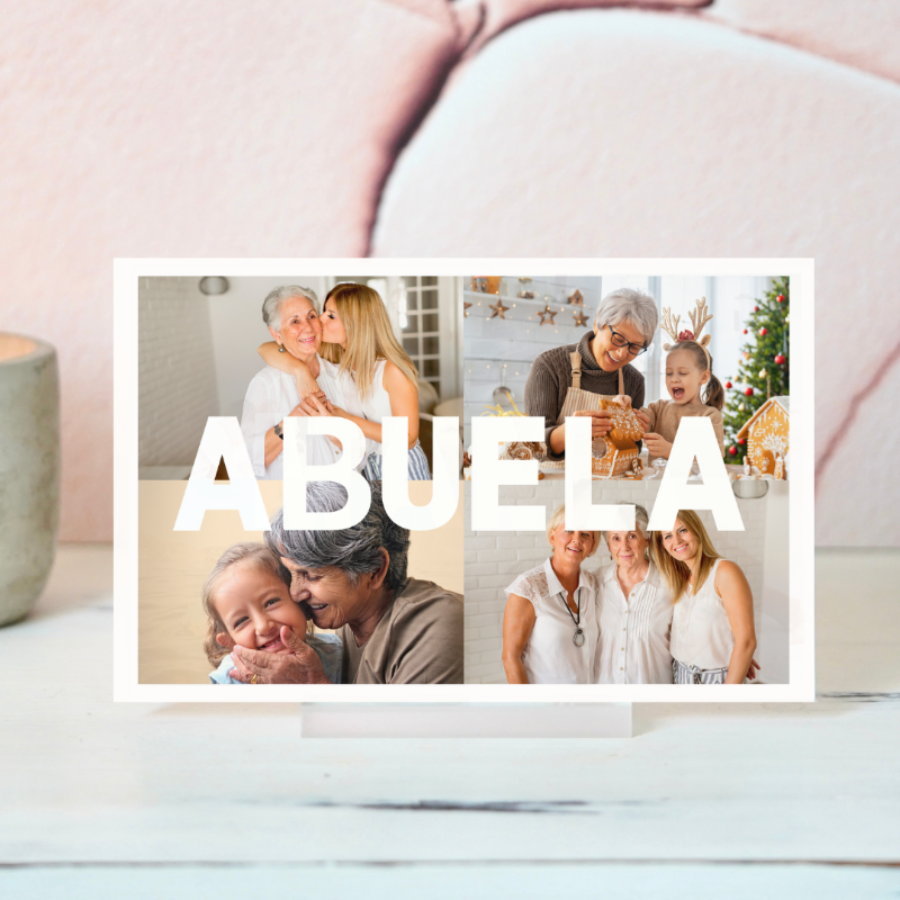 Esta placa con la palabra "abuela" es un regalo original y especial para tu abuela