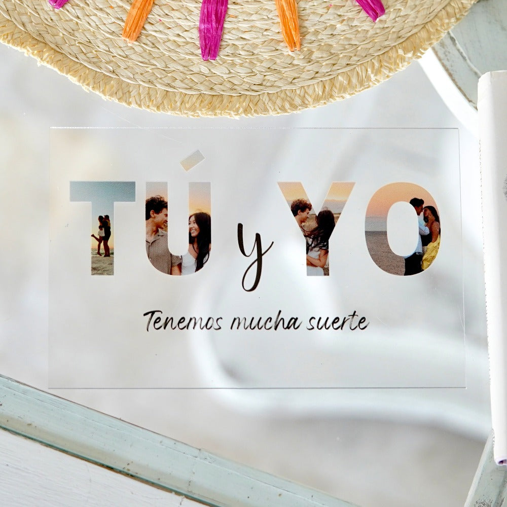 Regalo para pareja | Regalo original para tu pareja | Regalo personalizado para pareja | Cristal Plaque | Ideas de regalo para pareja | Placa con fotos personalizada para pareja | Qué regalar a tu pareja | Placa de cristal personalizada para pareja | Regalos de cristal plaque novios | ¿Qué regalar a mi novio? | Tu y yo regalo