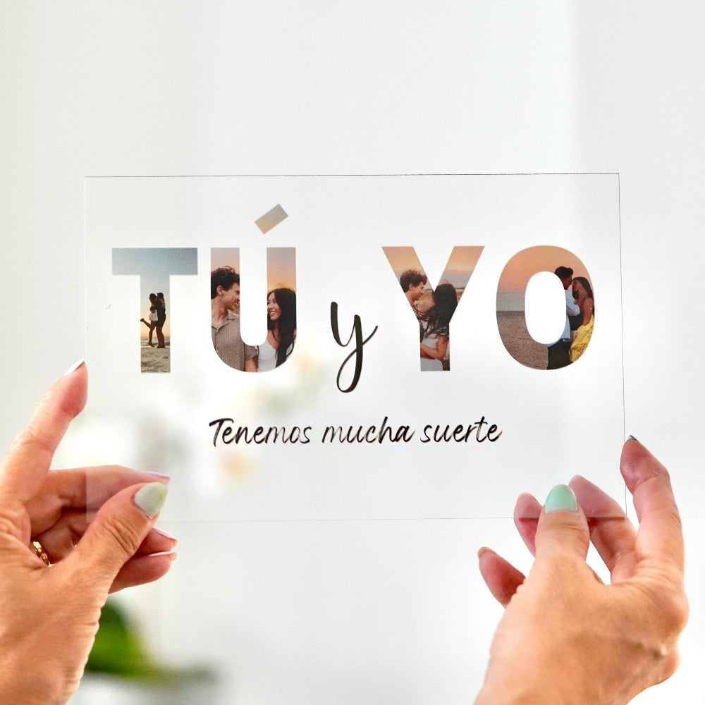 Regalo para pareja | Regalo original para tu pareja | Regalo personalizado para pareja | Cristal Plaque | Ideas de regalo para pareja | Placa con fotos personalizada para pareja | Qué regalar a tu pareja | Placa de cristal personalizada para pareja | Regalos de cristal plaque novios | ¿Qué regalar a mi novio? | Tu y yo regalo