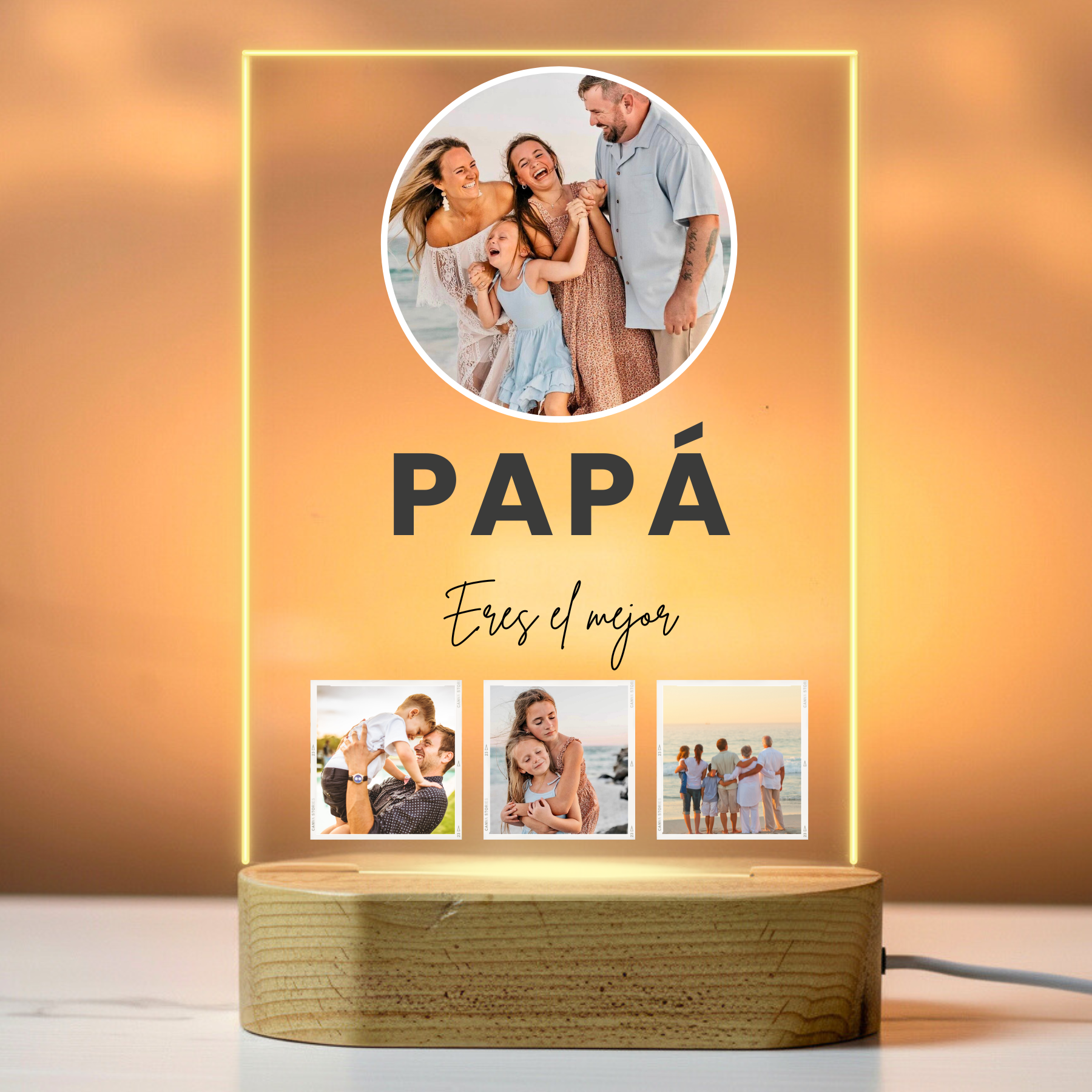 Lámpara Papá foto circular