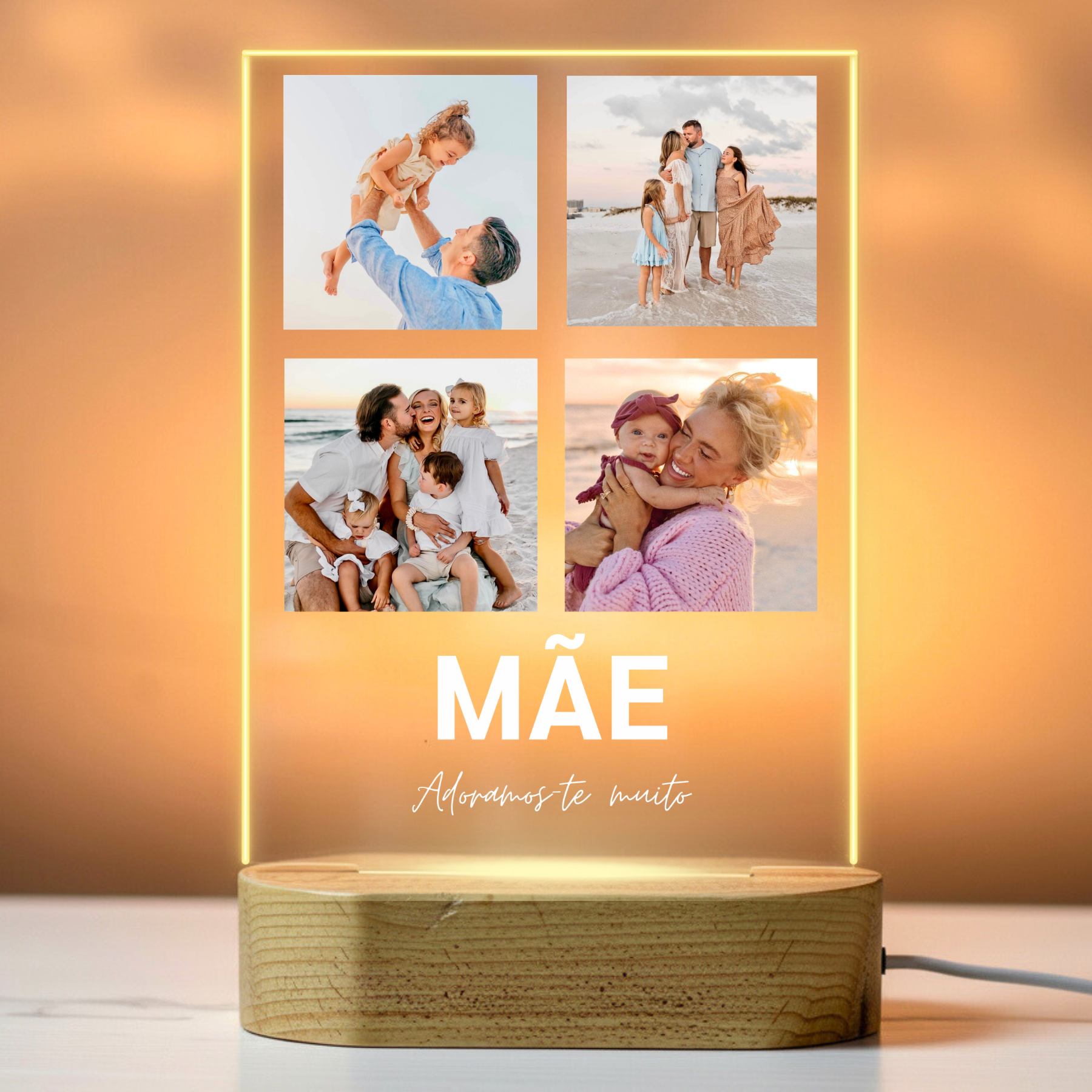 Lâmpada MÃE em baixo e 4 fotos em cima PT