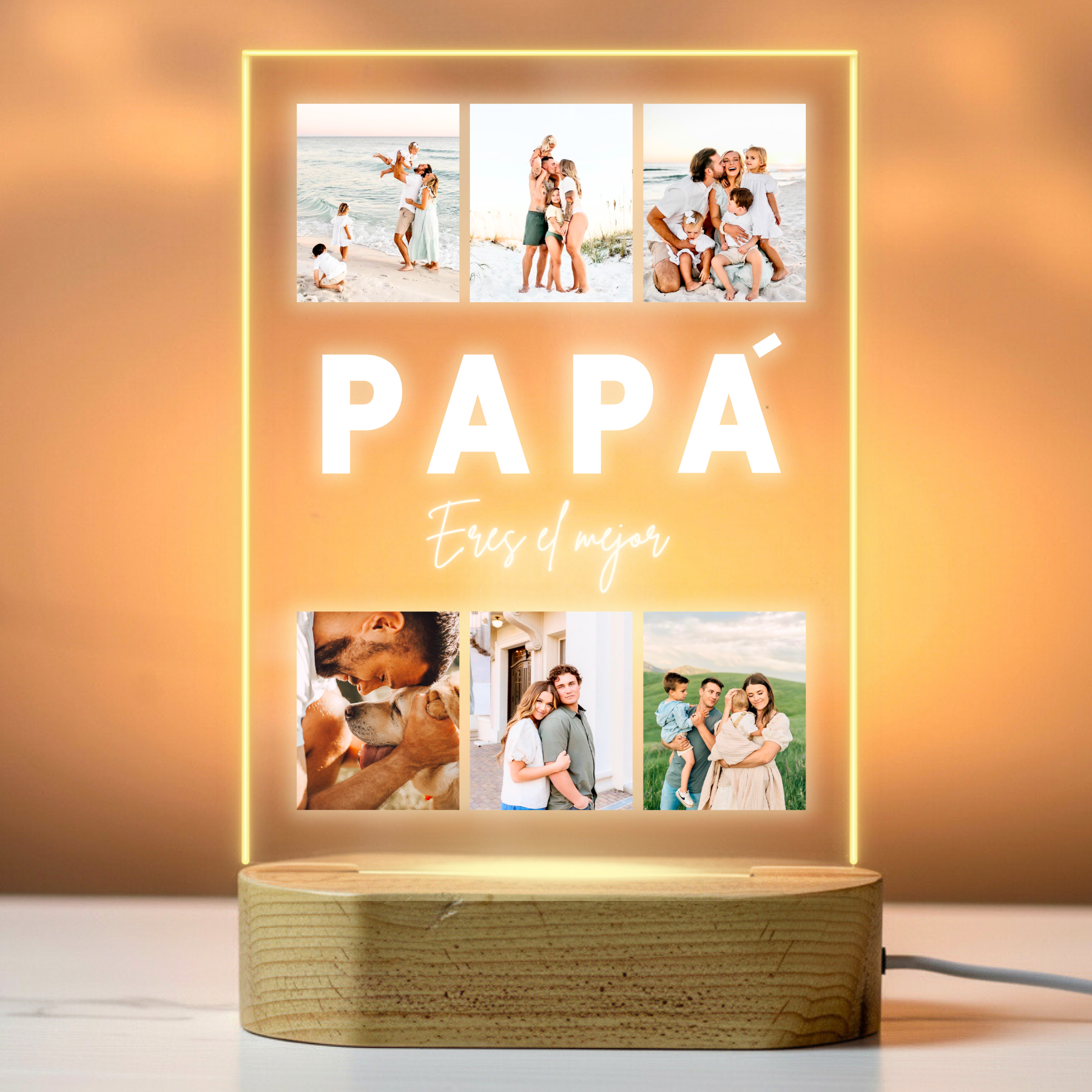 Lámpara 6 fotos PAPÁ en medio