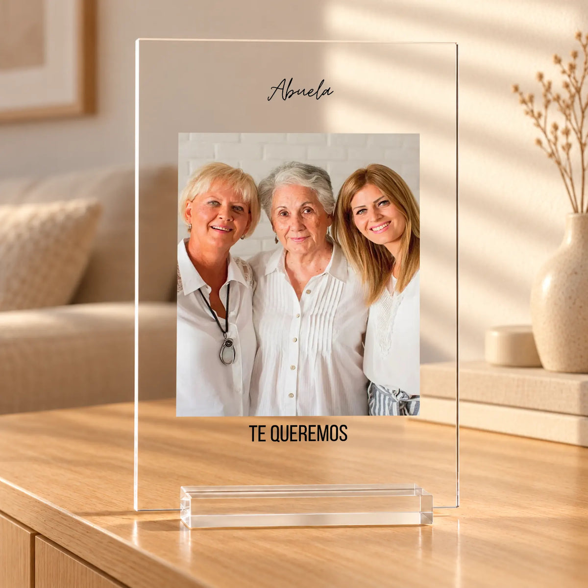 Lámpara Personalizada con Foto y Textos para Abuelos