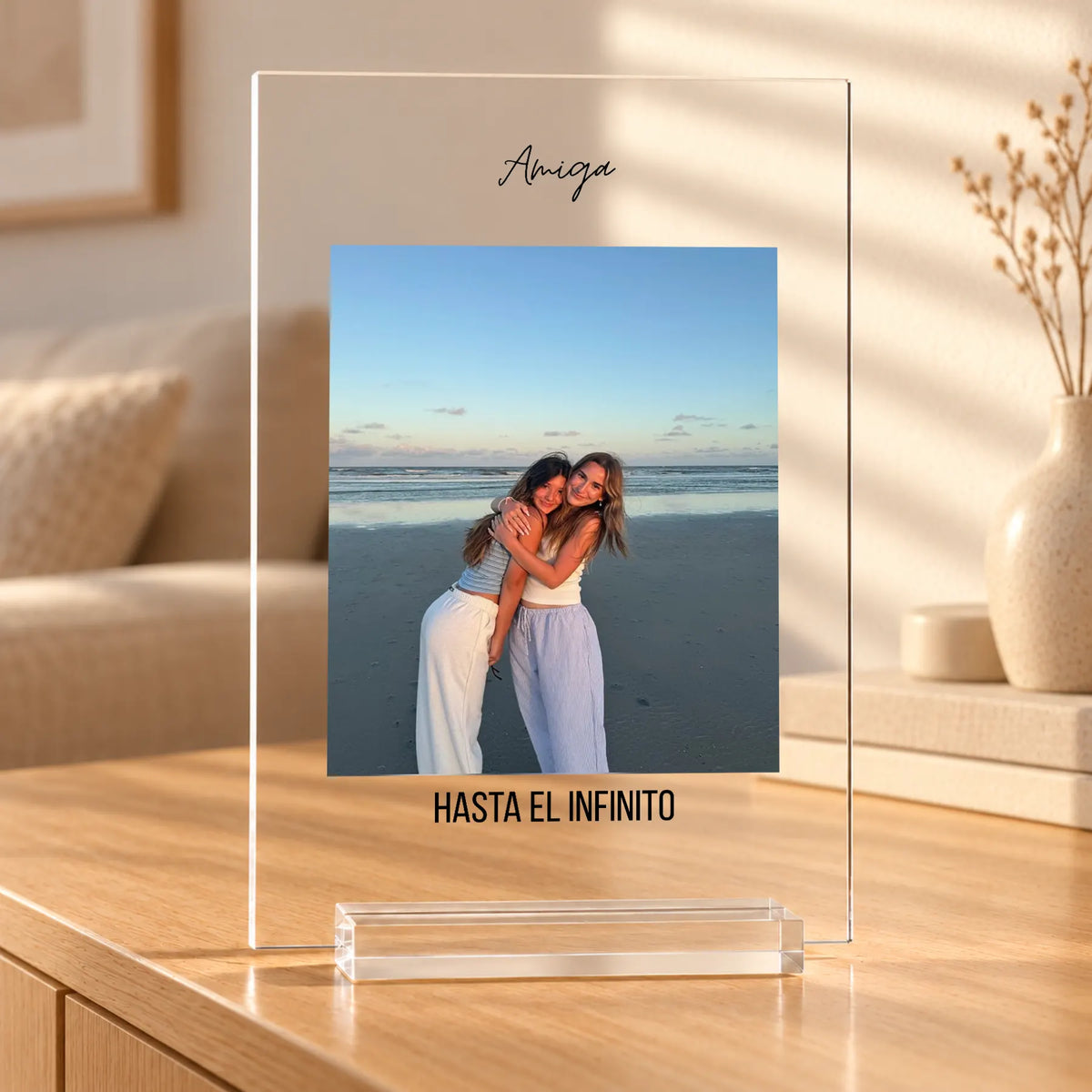 Lámpara Personalizada con Foto y Textos para Amigos