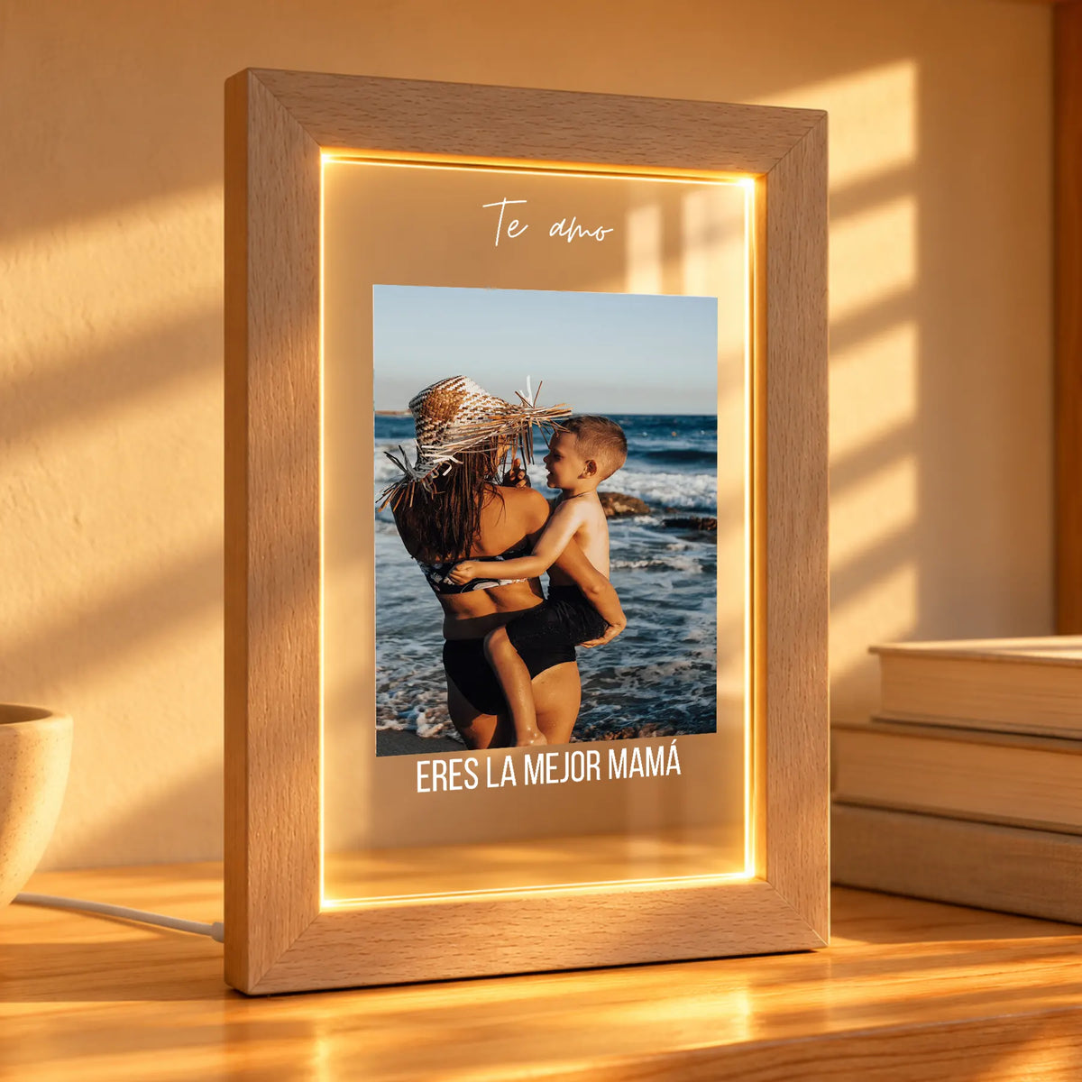 Lámpara Personalizada con Foto y Textos para Madres