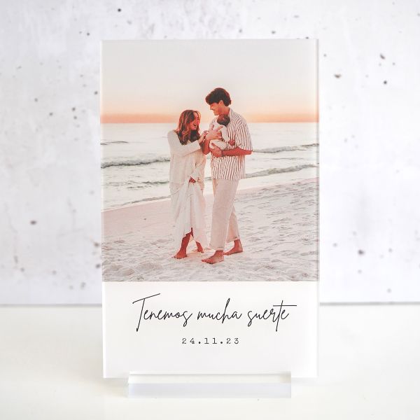 Placa personalizada con fotos y dedicatoria – regalo romántico para parejas Cristal Plaque- idea regalo de aniversario o fecha