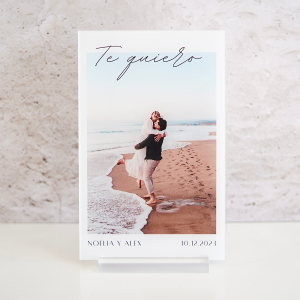 Placa personalizada texto y fotografía | idea de regalo original para parejas | regalo romántico| Cristal Plaque | detalle especial | regalo para novia