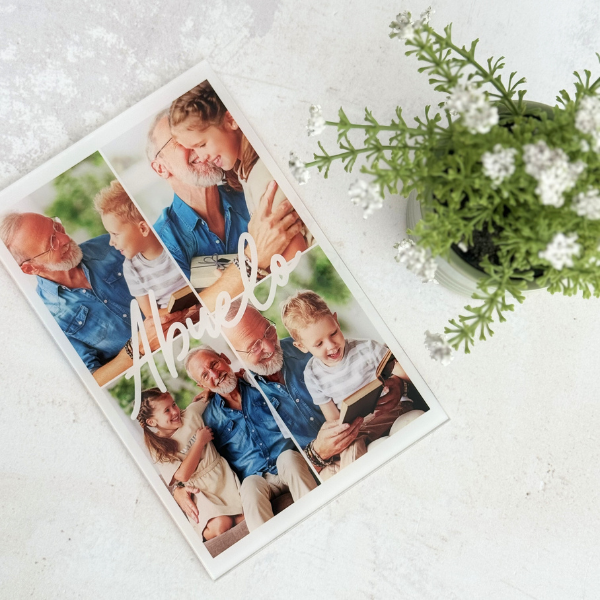 Placa personalizada Avô | fotos e texto avô | ideias para presentes originais | presente personalizado | Placa de Cristal | presente avós