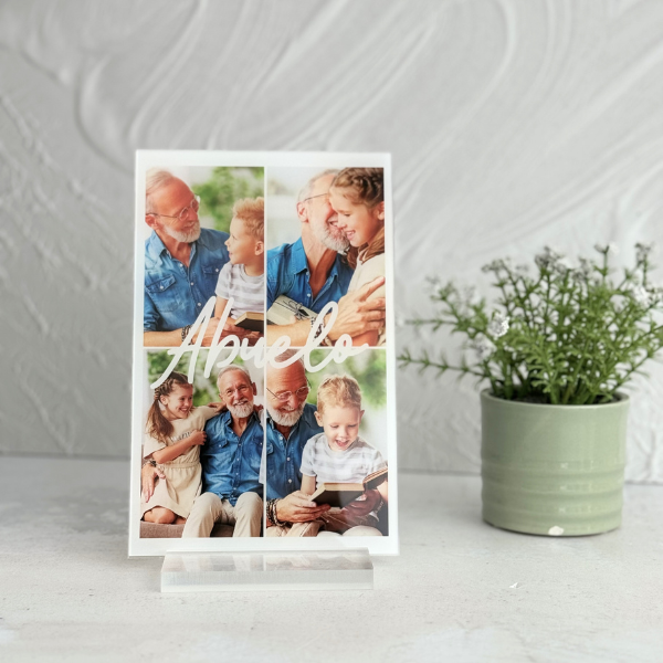 Placa personalizada Avô | fotos e texto avô | ideias para presentes originais | presente personalizado | Placa de Cristal | presente avós