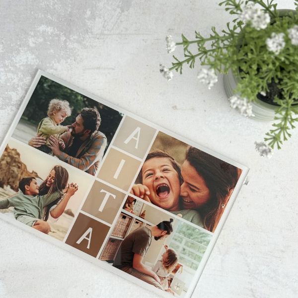 Placa personalizada Aita | fotos y texto aita | ideas de regalos originales | regalo personalizado | Cristal Plaque | regalo aita