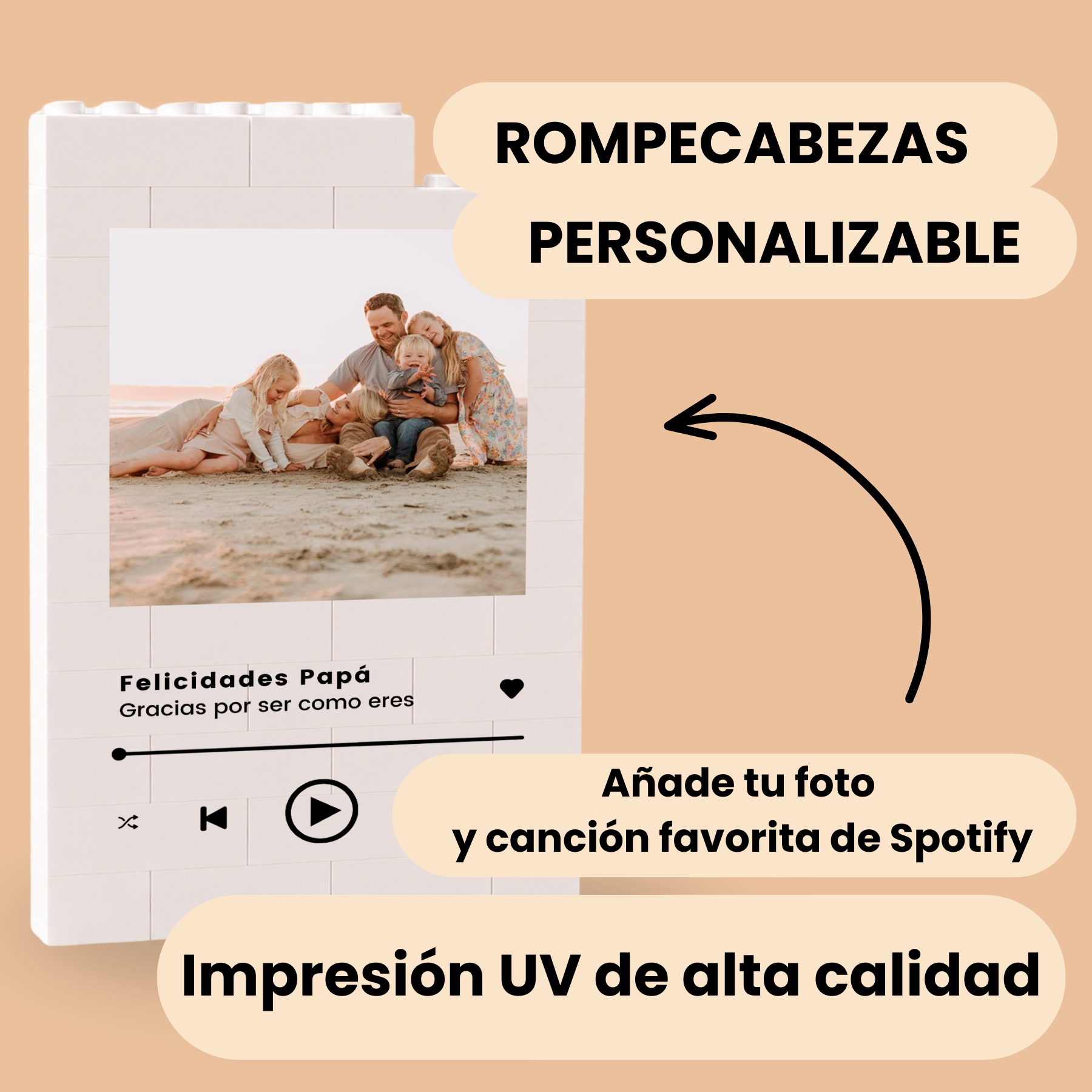 Puzzle Personalizado Papá diseño Spotify
