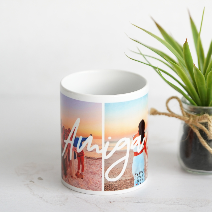Personaliza tu taza y disfruta de un café a gusto.