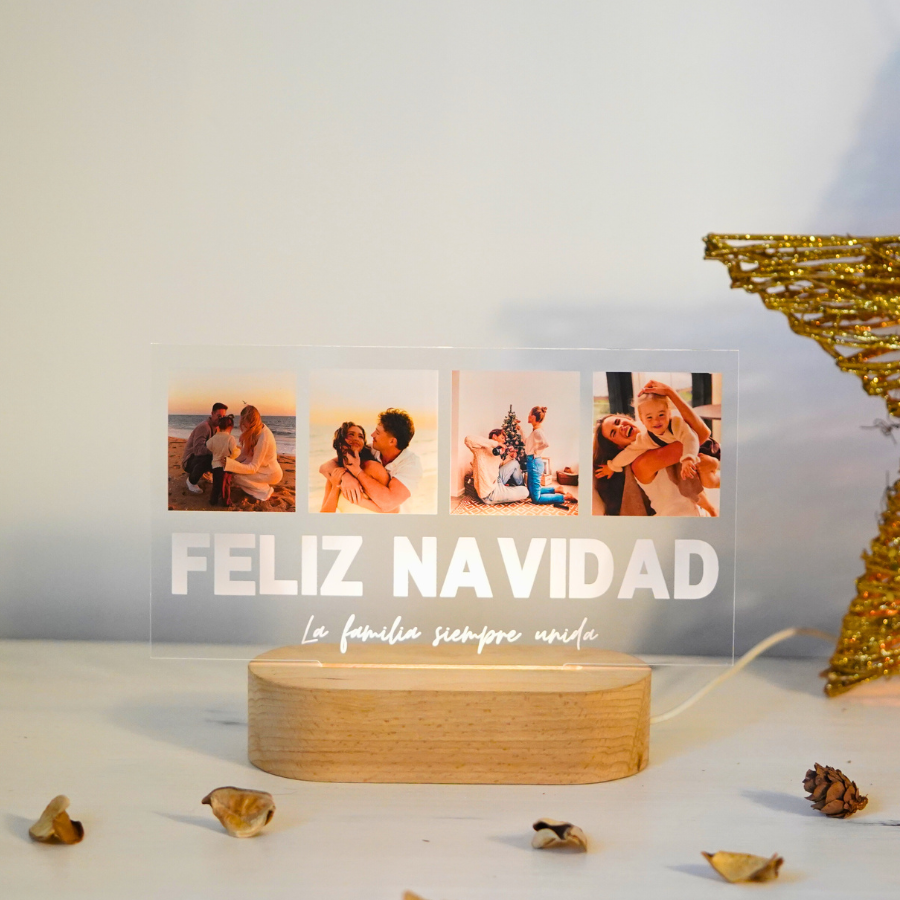 Esta lámpara con 4 fotos personalizadas, es el regalo perfecto para estas navidad. Se puede regalar a parejas, padres, hermanos. Un detalle para cualquier persona especial para estas fiestas!