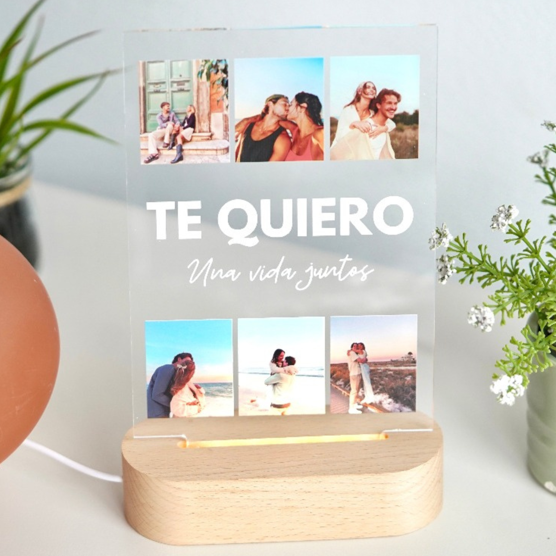 Lâmpada Personalizável de 6 Fotos para o Dia dos Namorados