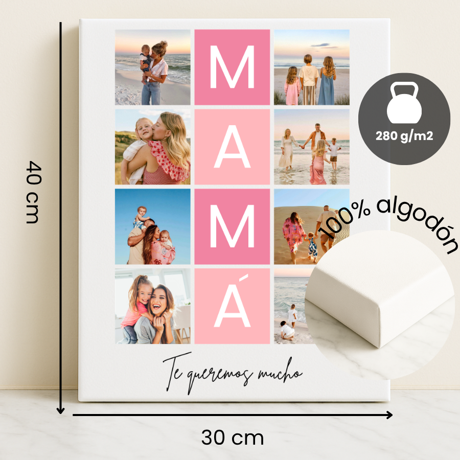 lienzo personalizado día de la madre, lienzo especial mamá, regalo original.