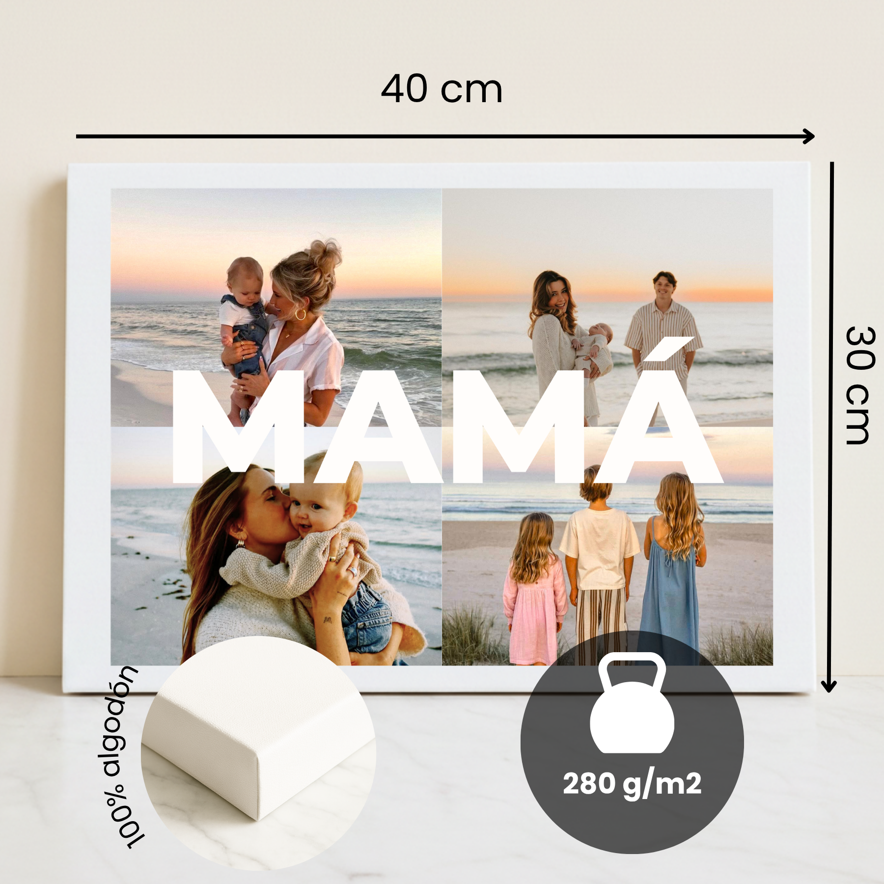 Lienzo personalizado ideal como regalo para el día de la madre, regalo original . regalo personalizado . lienzo con fotos.
