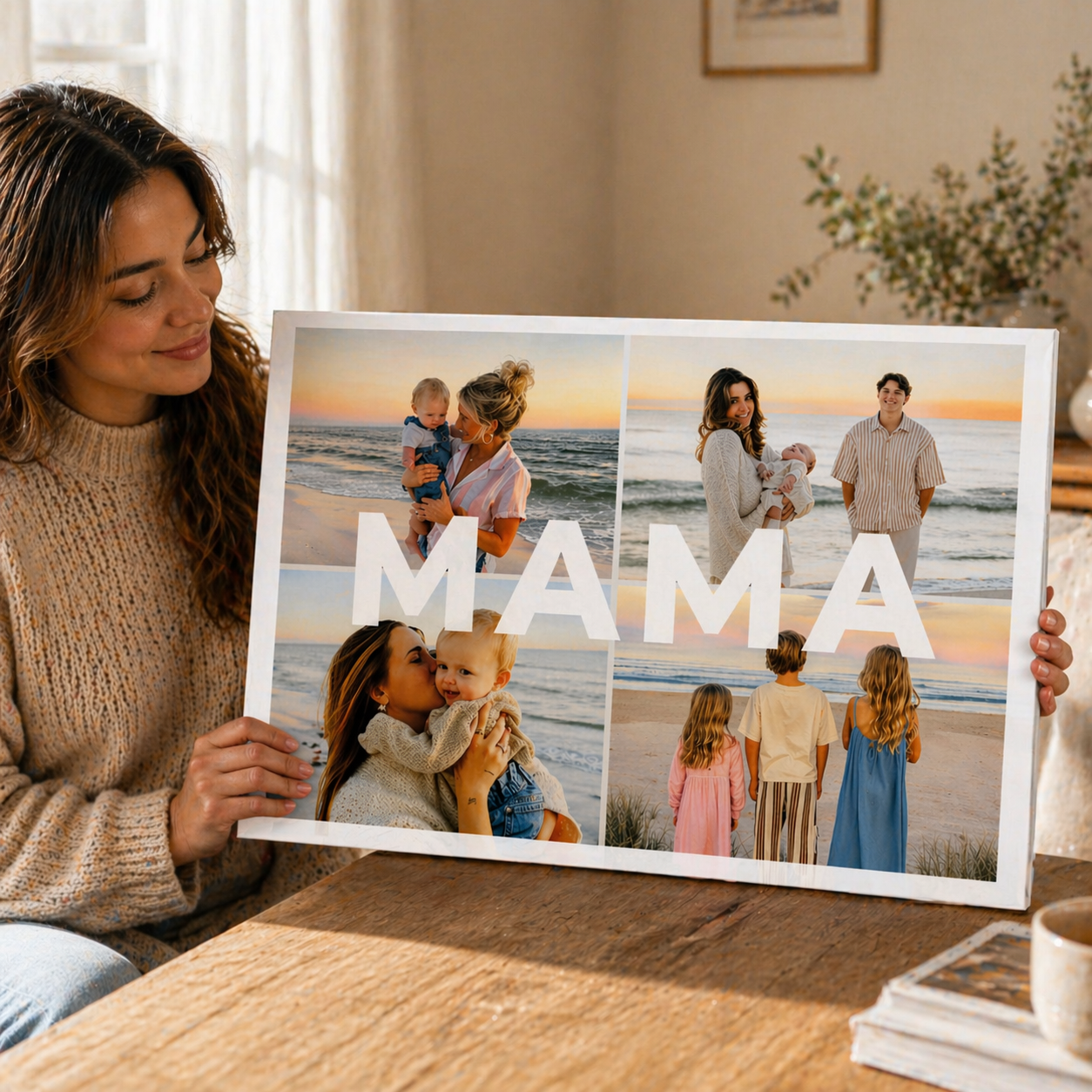 Lienzo personalizado ideal como regalo para el día de la madre, regalo original . regalo personalizado . lienzo con fotos.