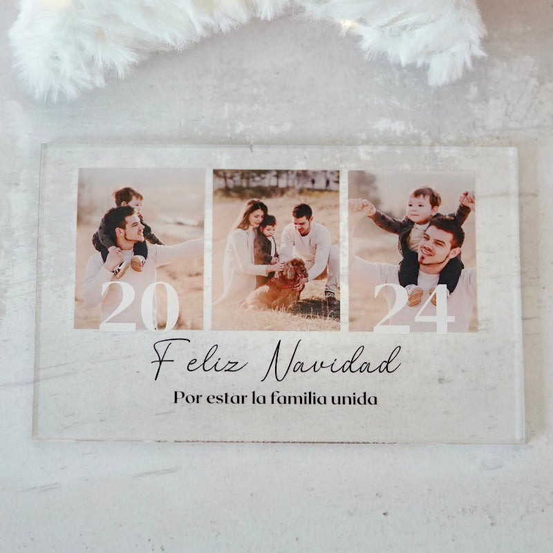 Placa Navidad personalizada | Cristal Plaque | idea de regalo emotivo familiar | qué regalar por Navidad | fechas, fotos y texto | regalo familia | regalo original y creativo