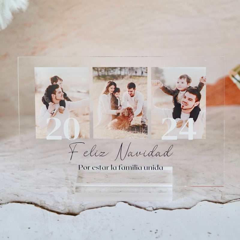 Placa Navidad personalizada | Cristal Plaque | idea de regalo emotivo familiar | qué regalar por Navidad | fechas, fotos y texto | regalo familia | regalo original y creativo