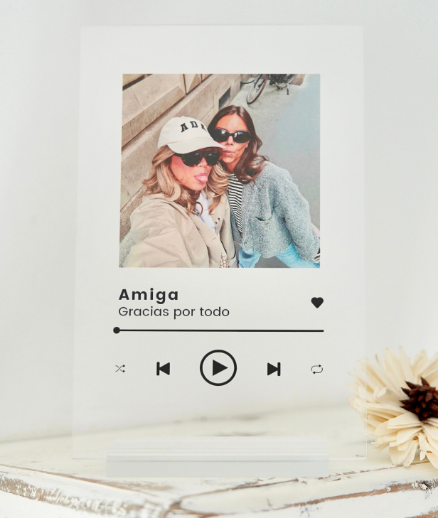 Placa personalizada Spotify | Cristal Plaque | detalle para parejas | regalo romántico | foto y canción | idea de regalo original regalo para novia