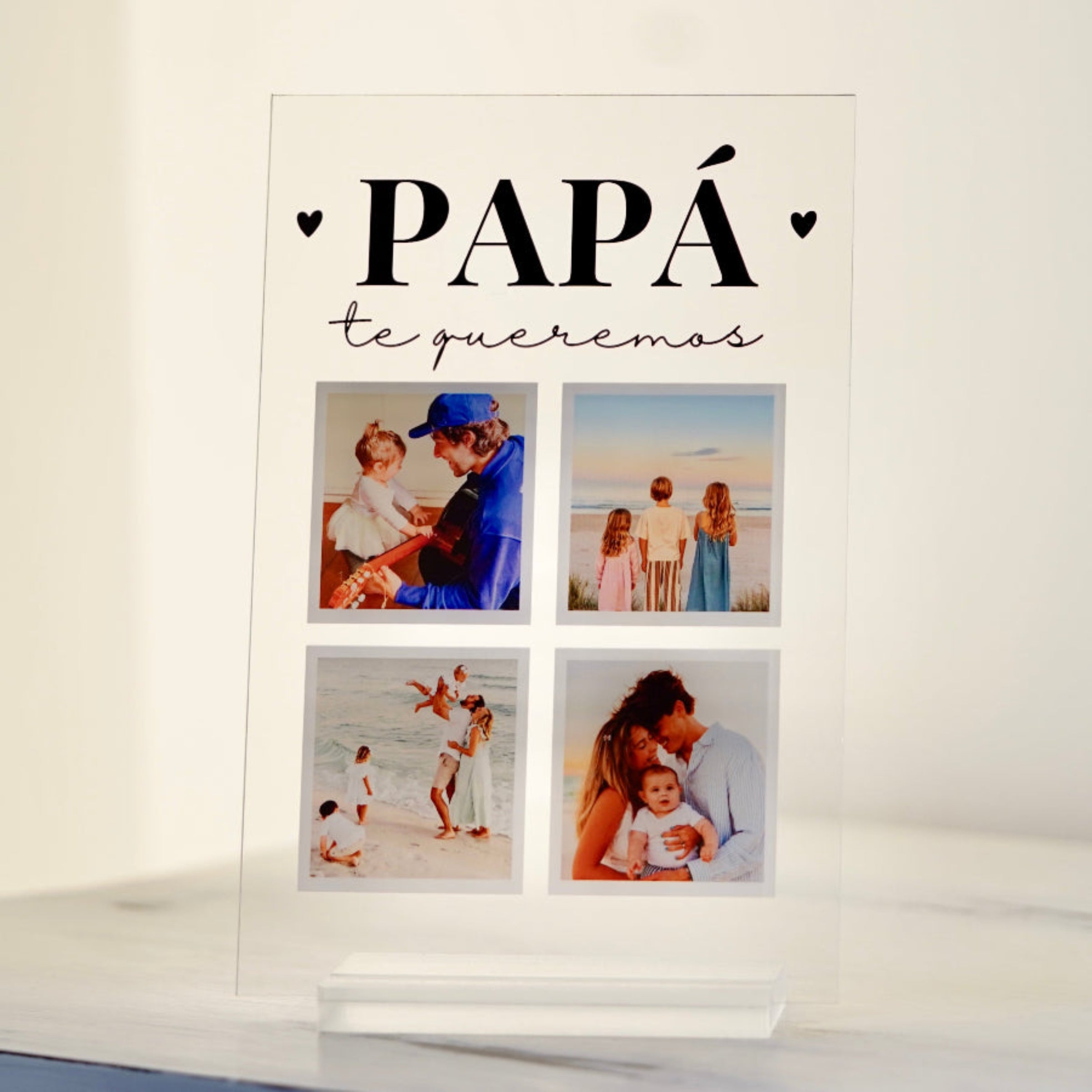 Placa personalizada fotos y texto, Papá, regalo para el día del padre, idea regalo, Cristal Plaque, regalo emotivo para papá