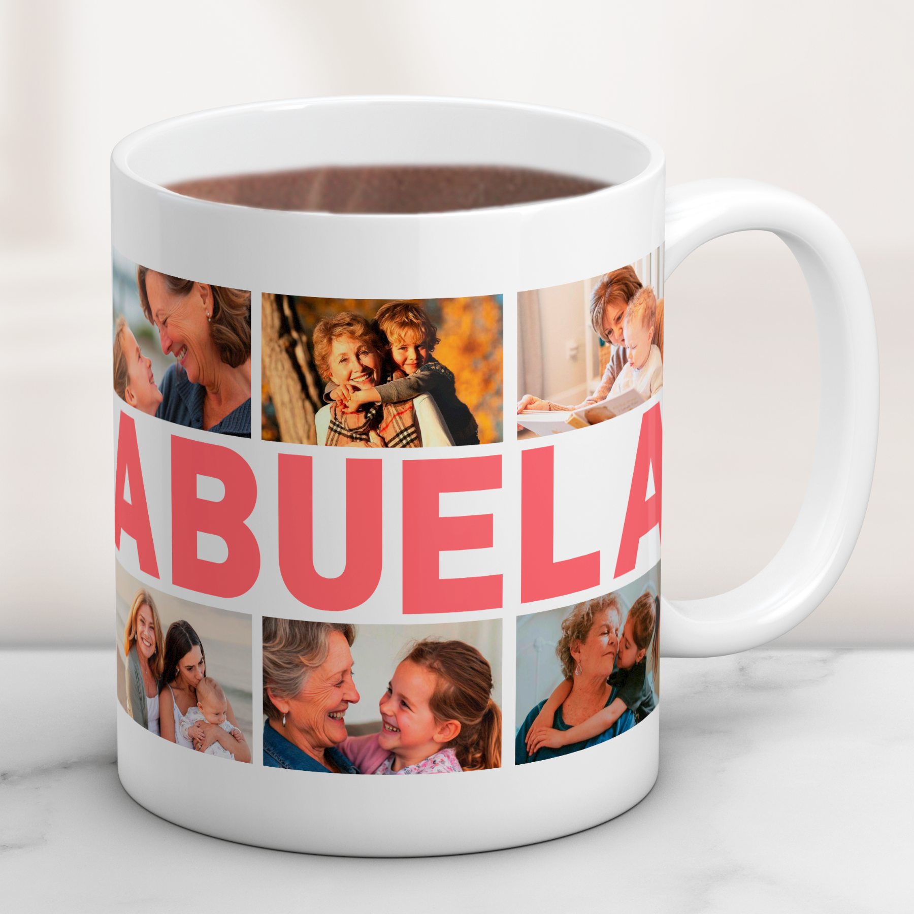 Taza Collage ABUELA con 6 Fotos