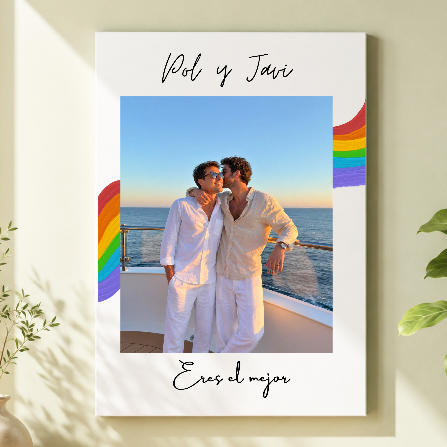Lienzo Personalizado LGTBI con Foto y Dedicatoria Vertical