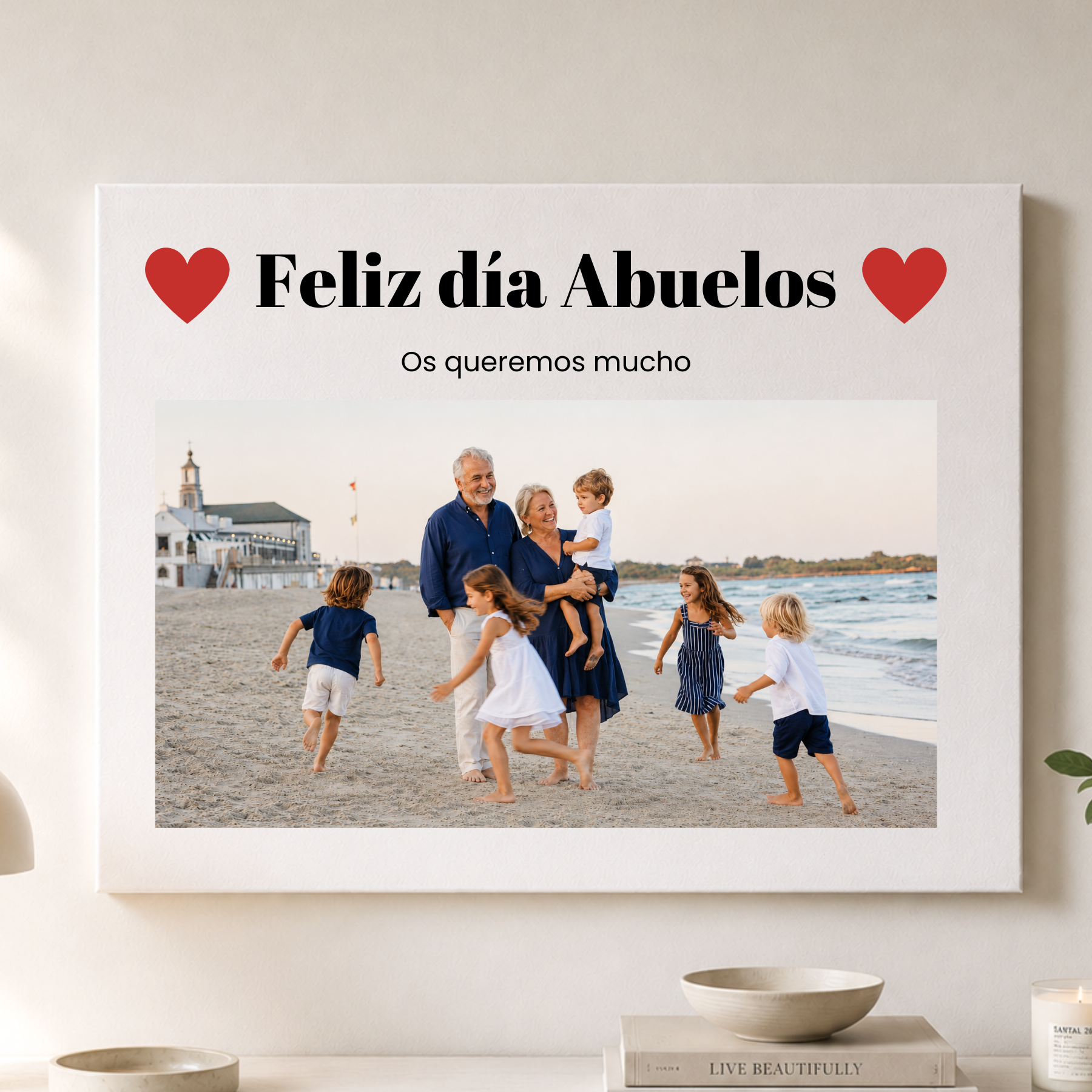 Lienzo Personalizado Feliz Día Abuelos con Foto y Dedicatoria