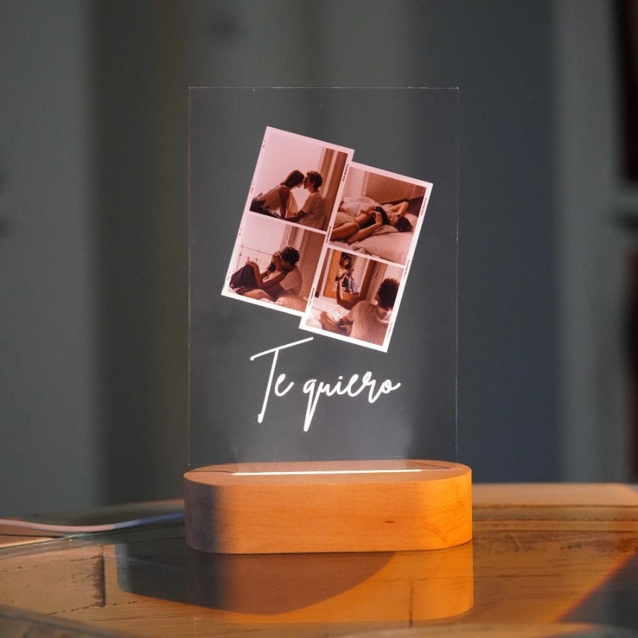 Lámpara con fotos y luz | Regalo Navidad| Idea de regalo personalizado | Regalo día del padre | Regalo para mi novia | Regalo para mi novio | Crear placa SPOTIFY | Placa de música PERSONALIZADA | Placa de cristal Spotify | Regalo Original y Especial | Metacrilato Spotify | Placas con tu diseño SPOTIFY | Regalo original | Cristal Plaque