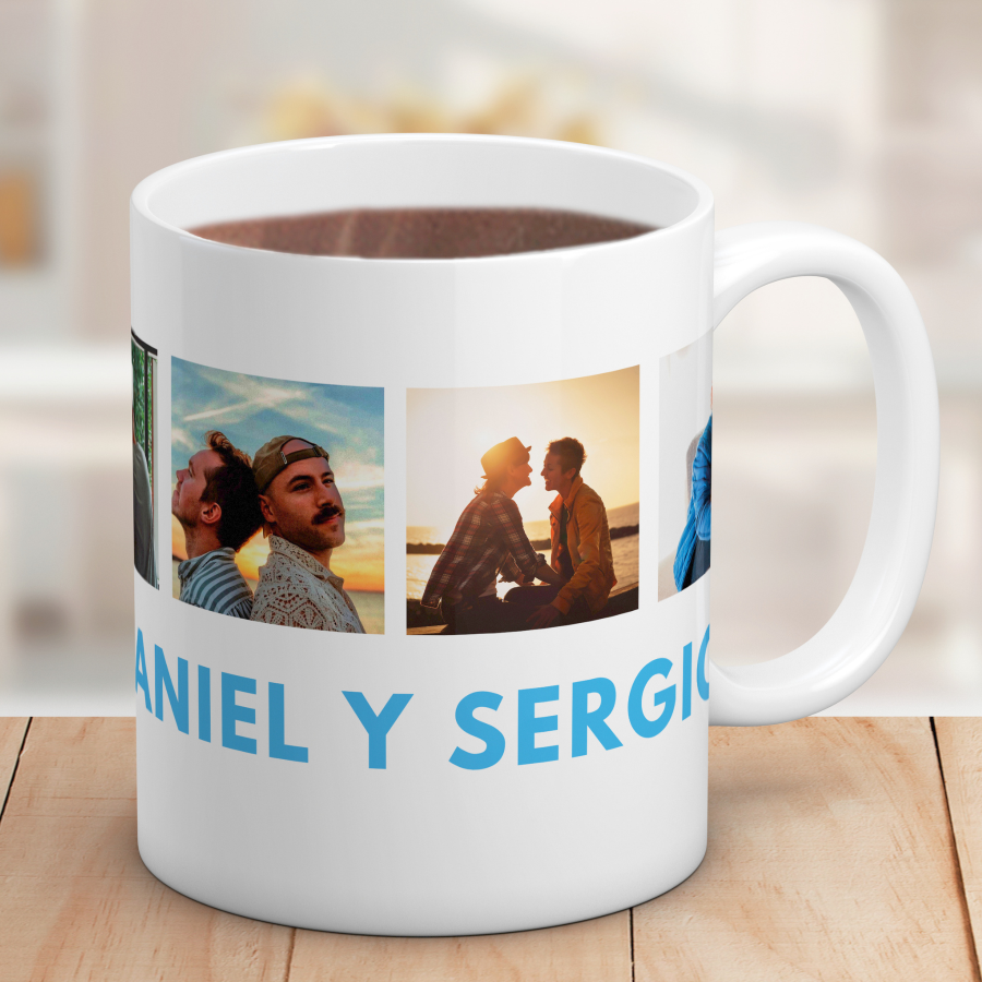 Reúne tus mejores recuerdos en una taza única llena de color, amor y orgullo. Personalízala con 6 fotos especiales y crea un regalo original que celebra vuestra historia de una forma emotiva y llena de significado.