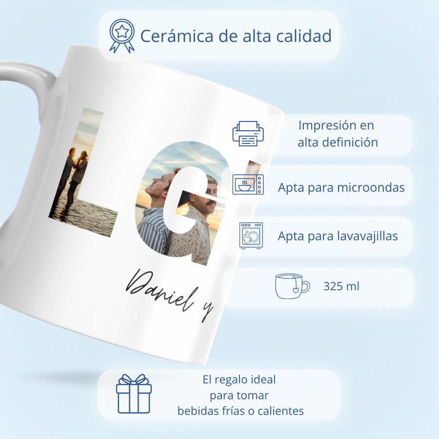 Disfruta cada día de una taza llena de color, orgullo y significado. Su diseño inspirado en el colectivo LGTBI convierte cada café o té en un pequeño recordatorio de amor, diversidad y libertad.