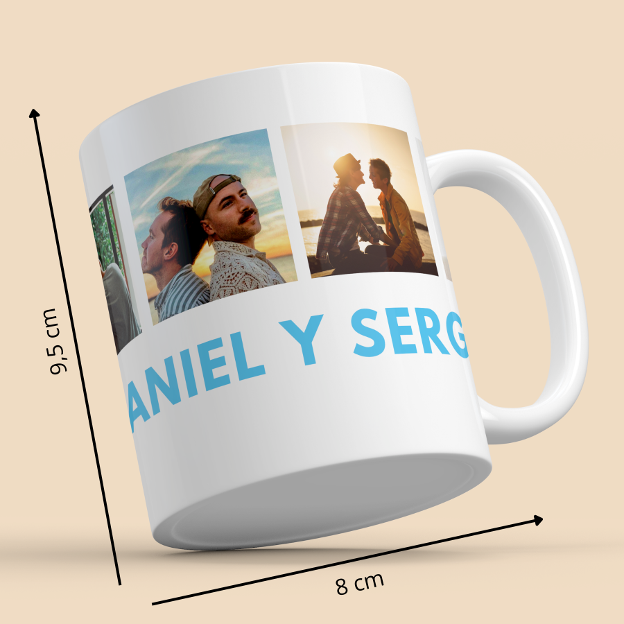 Reúne tus mejores recuerdos en una taza única llena de color, amor y orgullo. Personalízala con 6 fotos especiales y crea un regalo original que celebra vuestra historia de una forma emotiva y llena de significado.