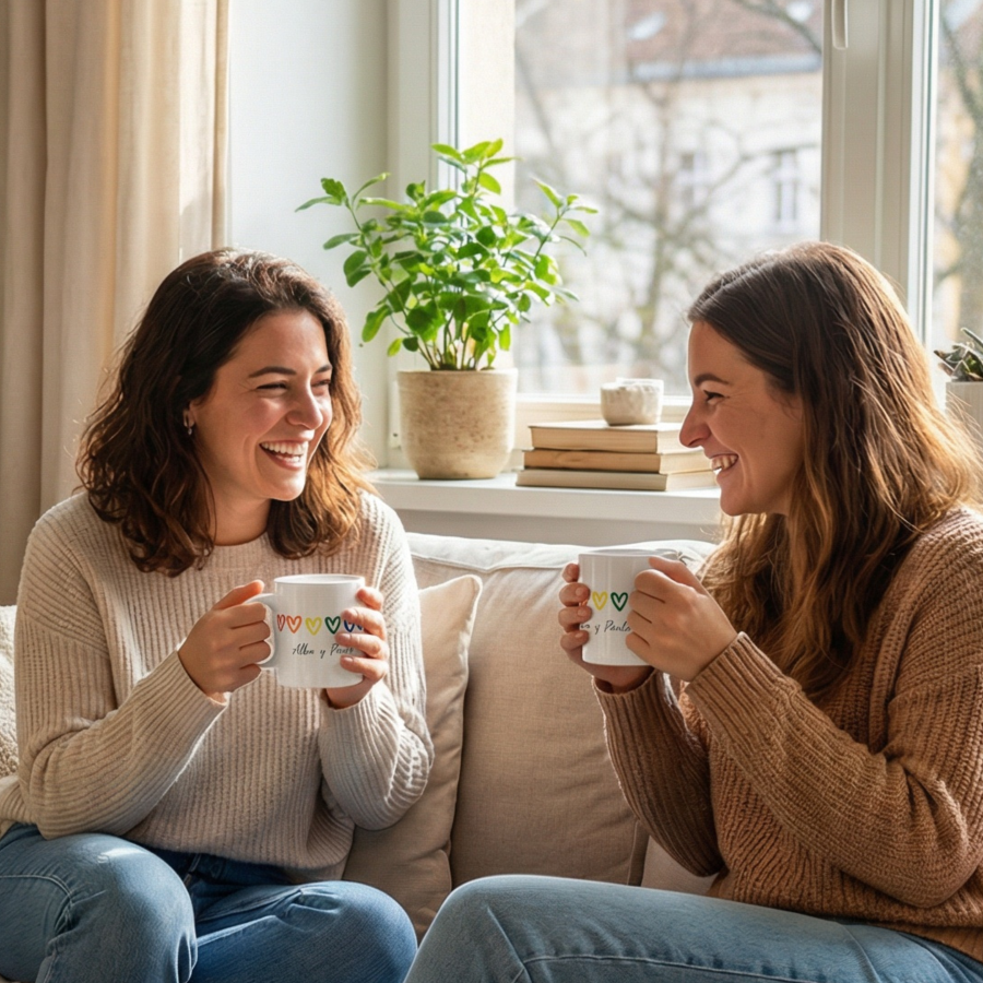 Celebra el amor, la diversidad y el orgullo con una taza llena de color y significado. Su diseño con corazones LGTBI la convierte en un regalo original para parejas, amigos o para disfrutar cada día con un detalle que habla de ti.
