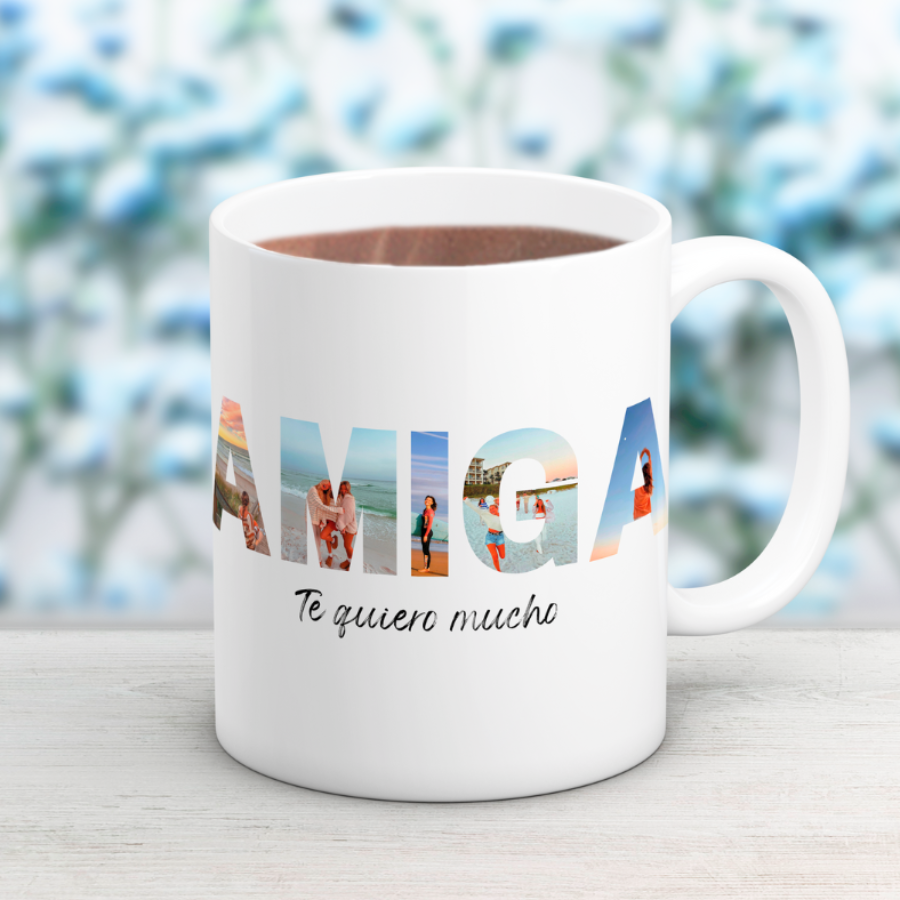 Taza "AMIGA" ❤️ , ¿Buscas un regalo original para tu amiga? 🎁 Descubre nuestras tazas personalizadas para tu persona favorita: especiales, emotivas y listas en 48h. ¡Le encantará!