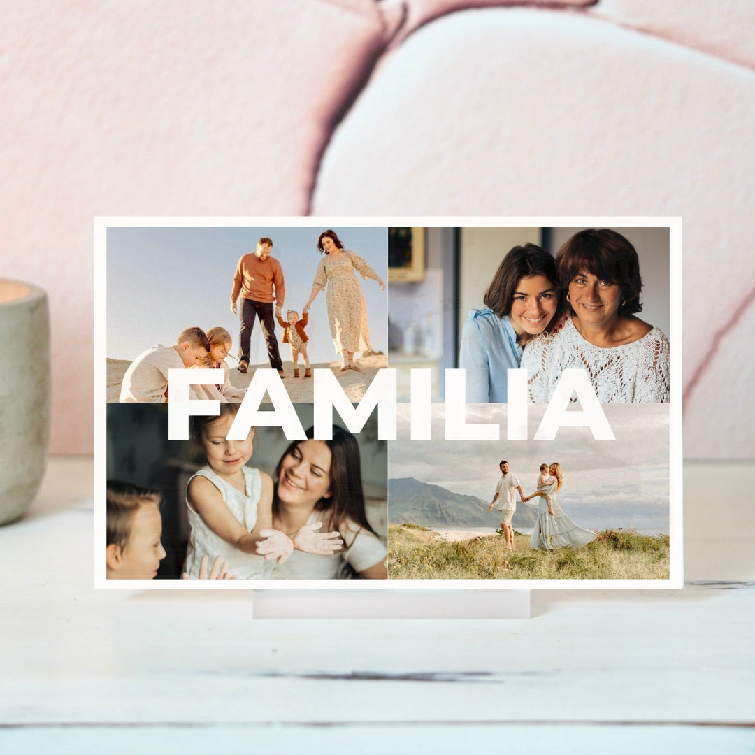 Placas de cristal grabadas con foto para regalar a tu Familia | Regalos originales y únicos personalizados | Ideas de regalos para sorprender a tu Familia en su día especial | Regalos únicos familia | ¿Qué regalar a mi familia? | Lámparas de cristal con diseños personalizados | Cristal plaque