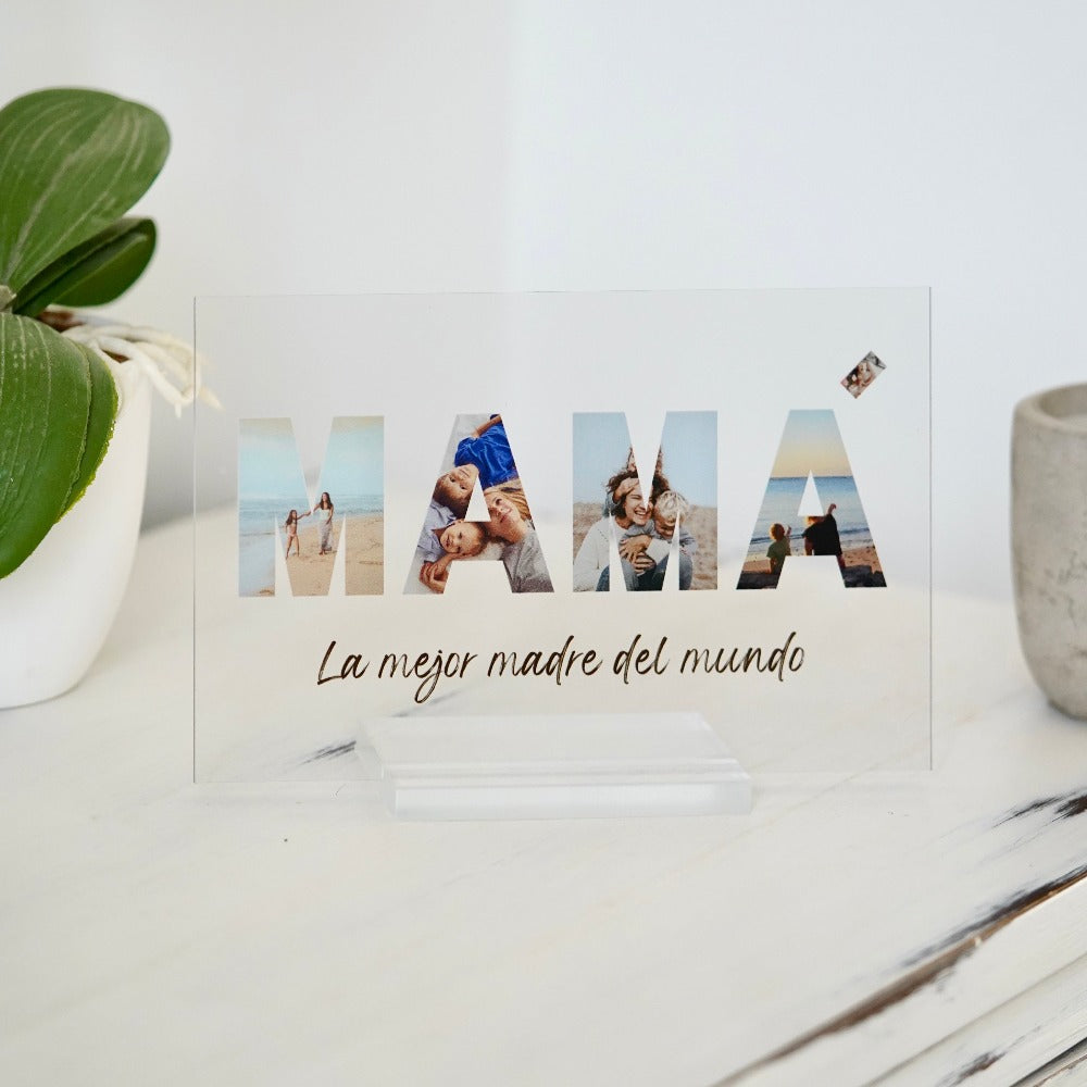 Regalos día de la Madre con fotos | Cristal Plaque | Placa con fotos | Album de fotos para el día de la madre | regalo día de la madre | día de la madre | regalos para mi madre