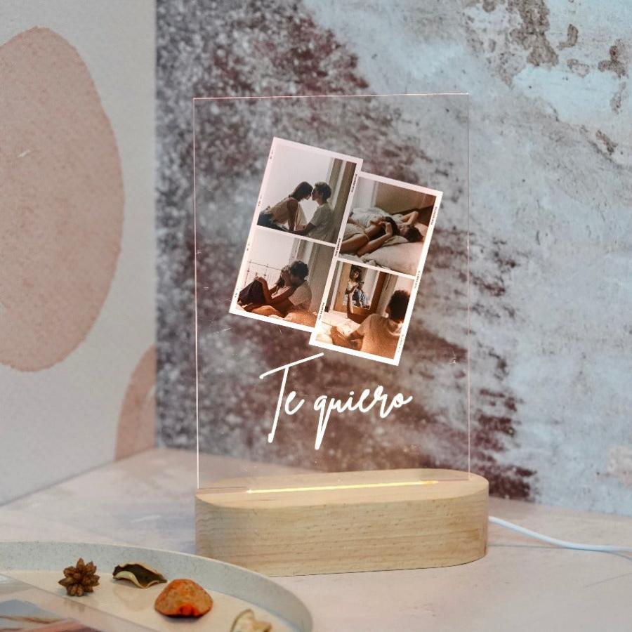 Lámpara con fotos y luz | Regalo creativo y original| Idea de regalo personalizado | Regalo día del padre | Regalo para mi novia | Regalo para mi novio | Crear placa SPOTIFY | Placa de música PERSONALIZADA | Placa de cristal | Regalo Original y Especial | Metacrilato  | Placas con tu diseño | Regalo original | Cristal Plaque