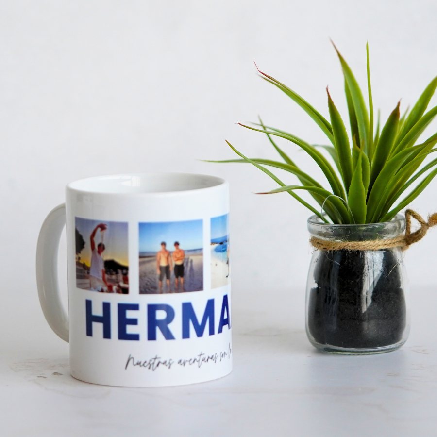 Taza especial para tu hermano con los mejores momentos que habéis pasado