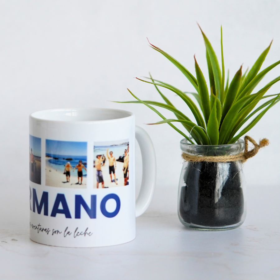 Taza especial para tu hermano con los mejores momentos que habéis pasado