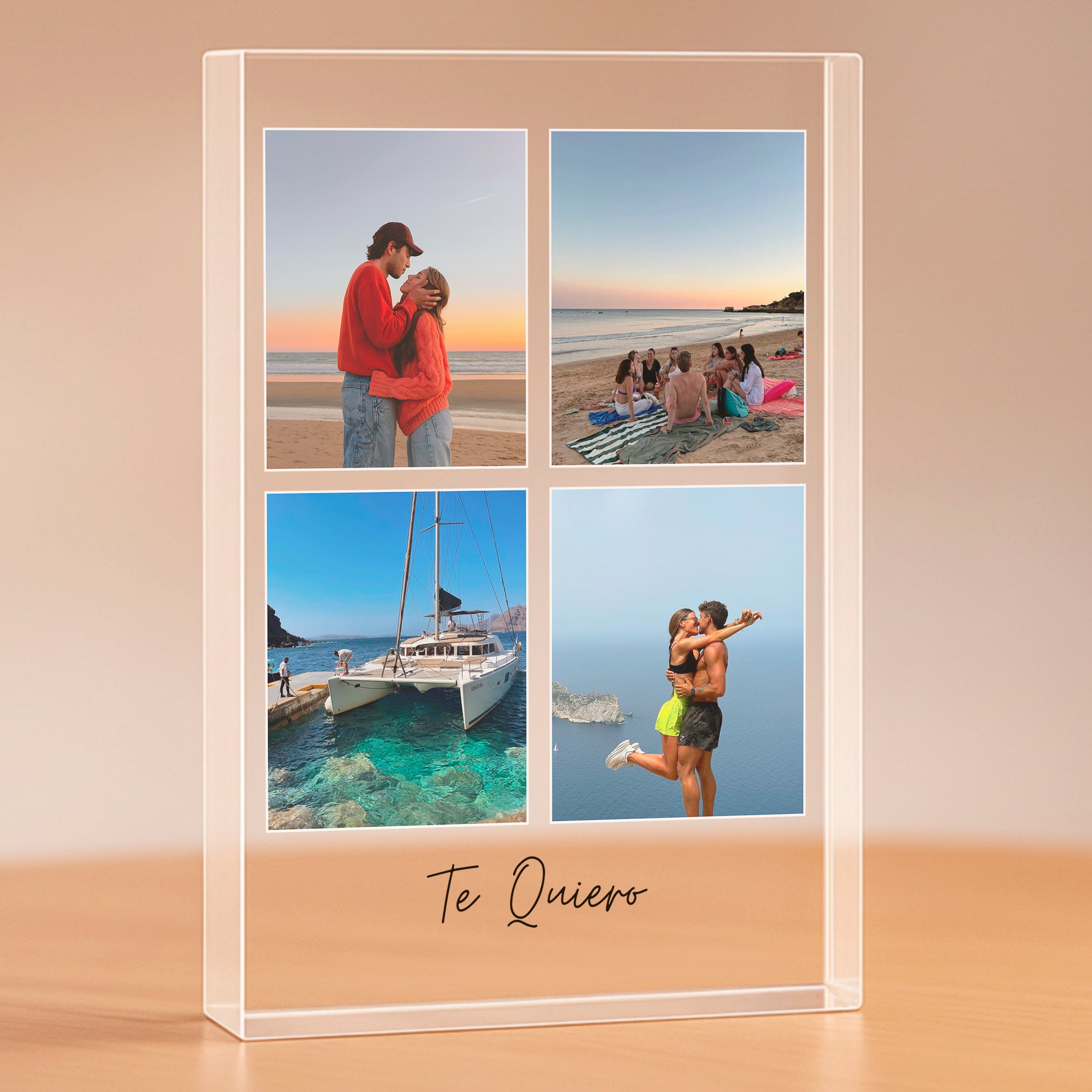 Lámpara 4 Fotos con dedicatoria vertical