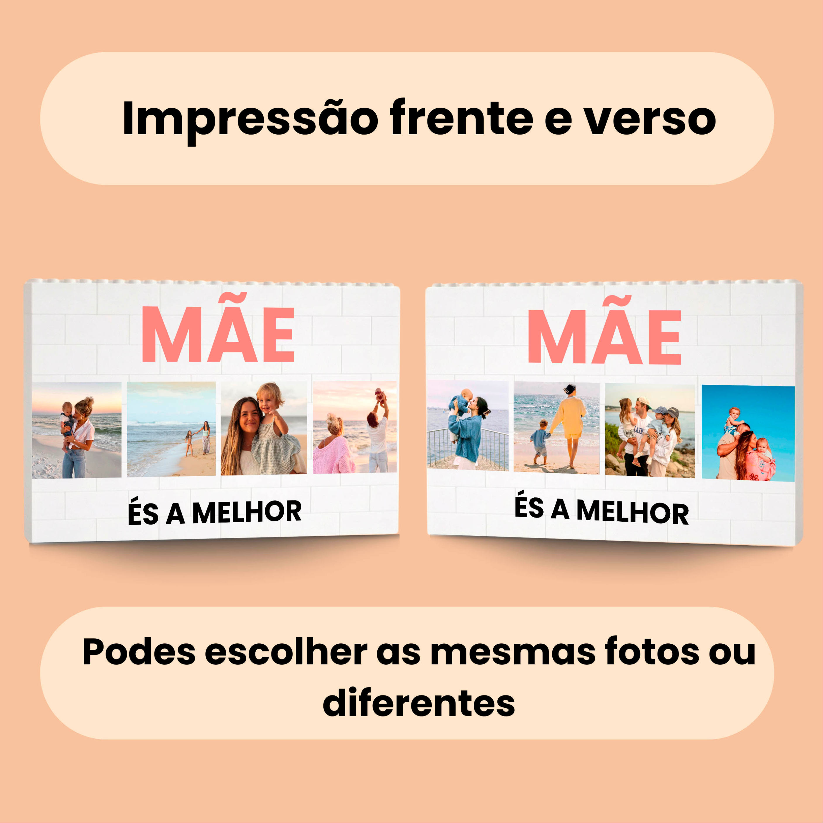 Puzzle da Mãe com 4 fotos e mensagem
