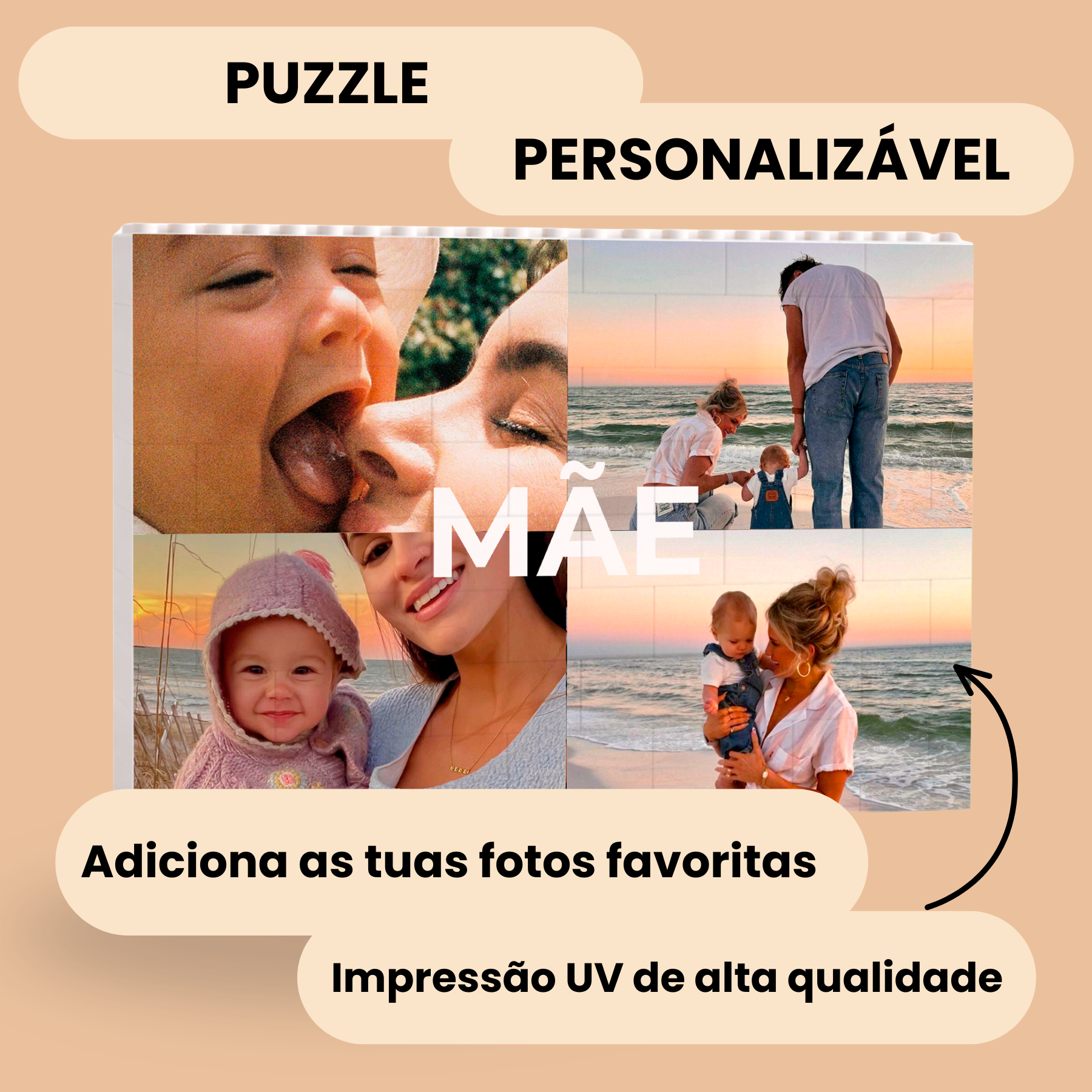 Quebra-cabeças Mãe – 4 fotos