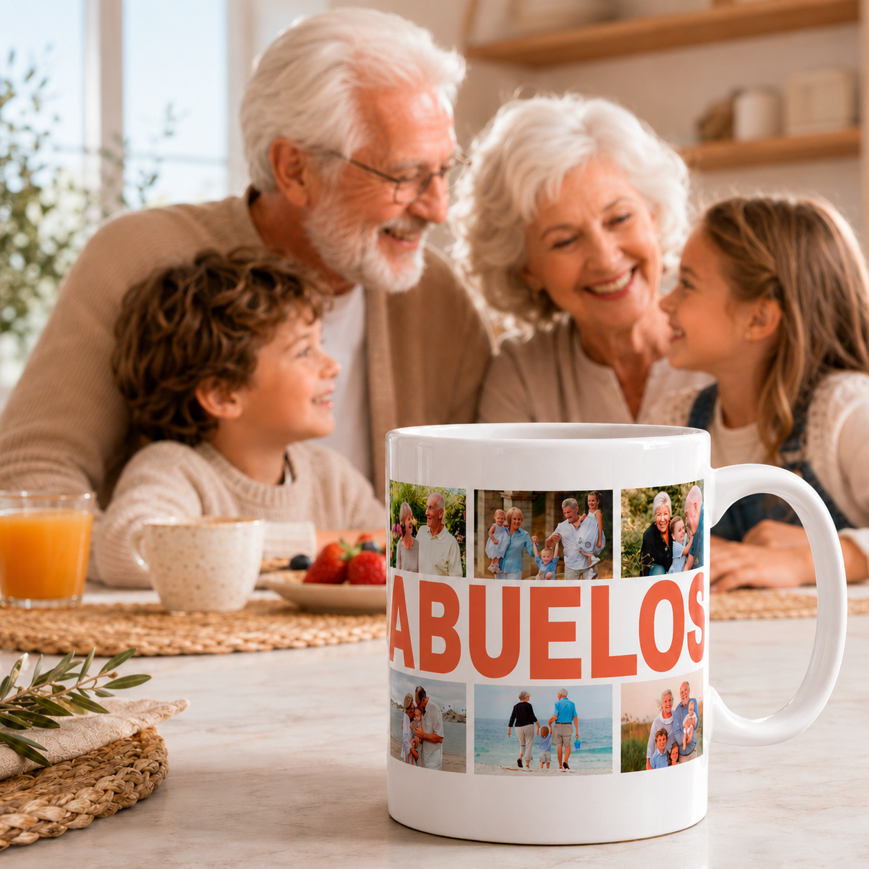Taza Collage ABUELOS con 6 Fotos