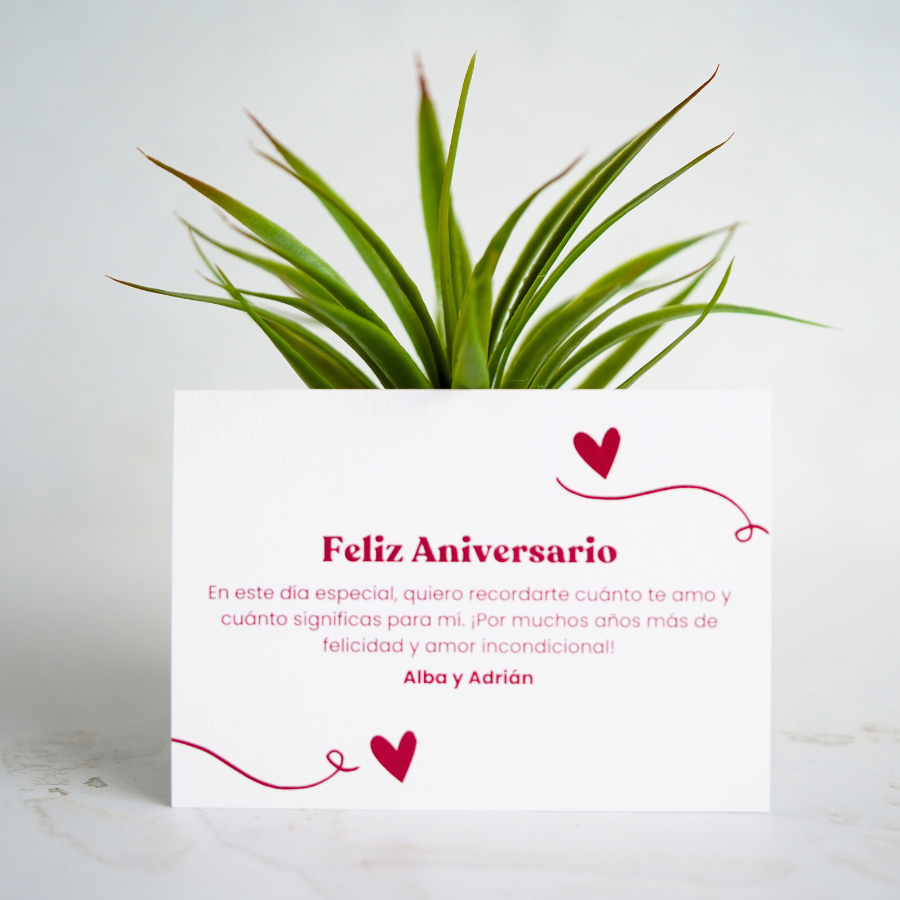 Tarjeta personalizada para dedicar unas palabras especiales