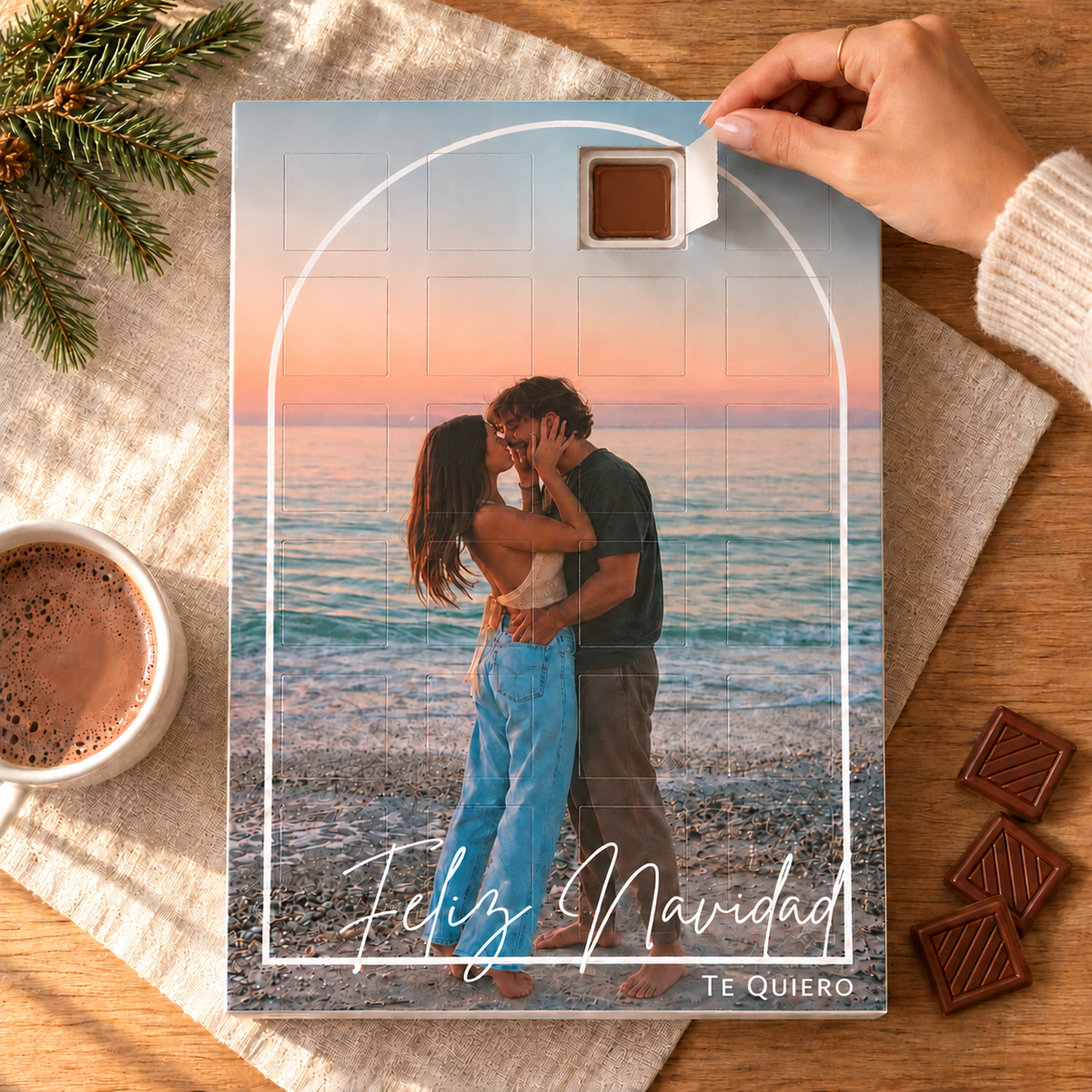 Calendario de Adviento Personalizado con Foto y Arco